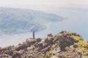 Gilles Contier looking down into Loch Hourn from Beinn Sgritheall